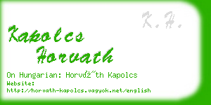 kapolcs horvath business card